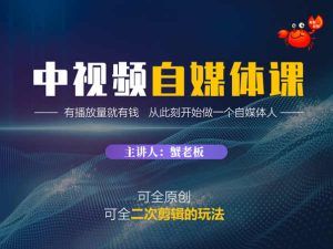 蟹老板-中视频自媒体训练课  可拍摄 可剪辑价值980元