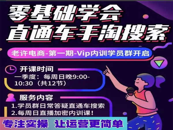 老许电商-淘系搜索-非搜-直通车-选品-测款-电商培训2023打包更新