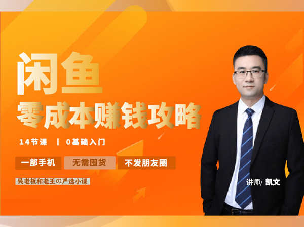 玩转闲鱼无货源副业赚钱课-凯文-打包下载