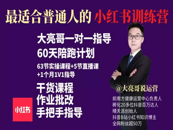 大亮哥-小红书IP孵化1V1训练营-小红书运营培训打包下载2022