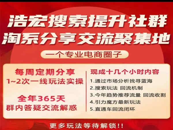 潮汕电商人-浩宏-搜索提升社群-无极电商培训2022打包下载