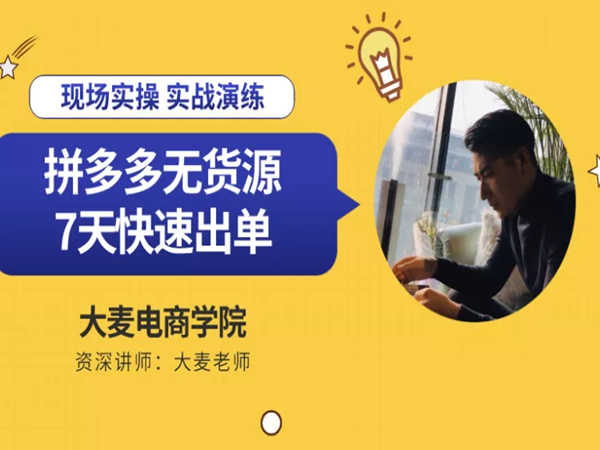 拼多多无货源店群课程-大麦电商学院拼多多无货源店群打包下载