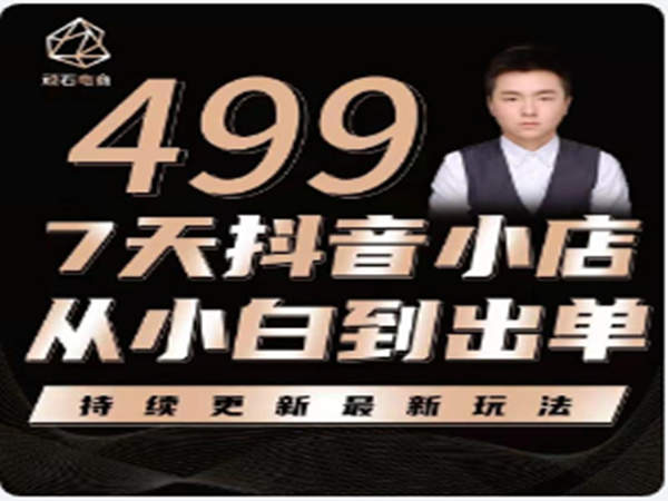 顽石电商-抖店高级运营课程-抖音小店运营教程2022下载