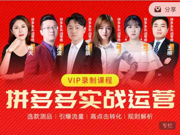 推易电商拼多多（最新）2023年拼多多VIP最新录制课程-2023打包下载