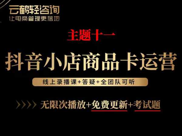 云鹤-主题11 抖音小店商品卡运营-抖音电商2023打包下载